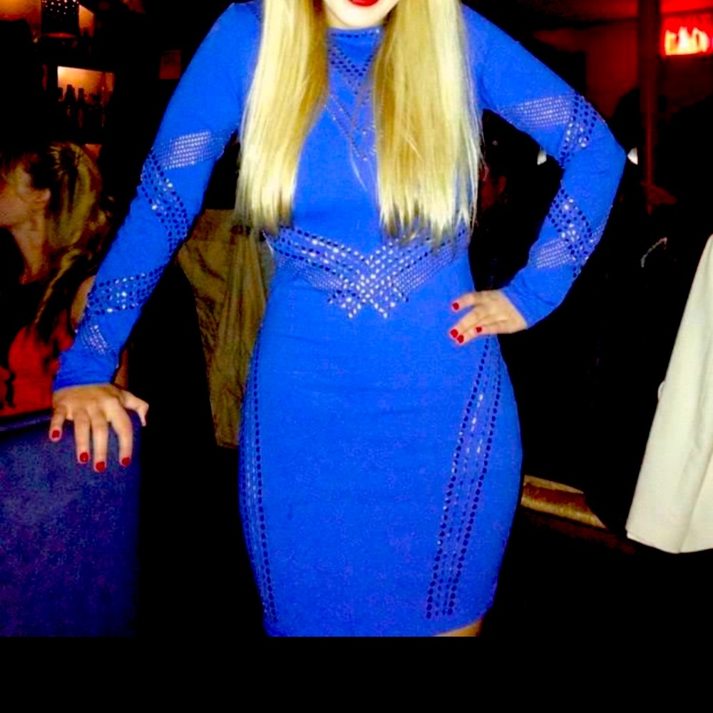 Blue Stud Bebe Dress (Must Add to a Bundle Amounting to a Minimum of $20)